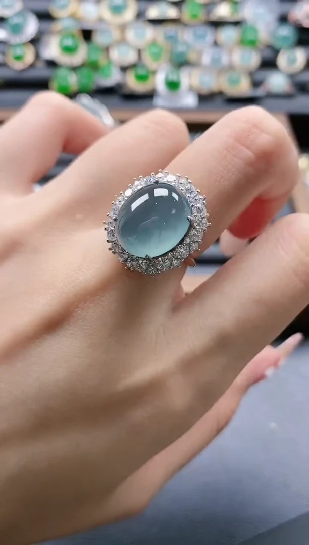 【闪购商品】翡翠戒指银S925镶嵌51511