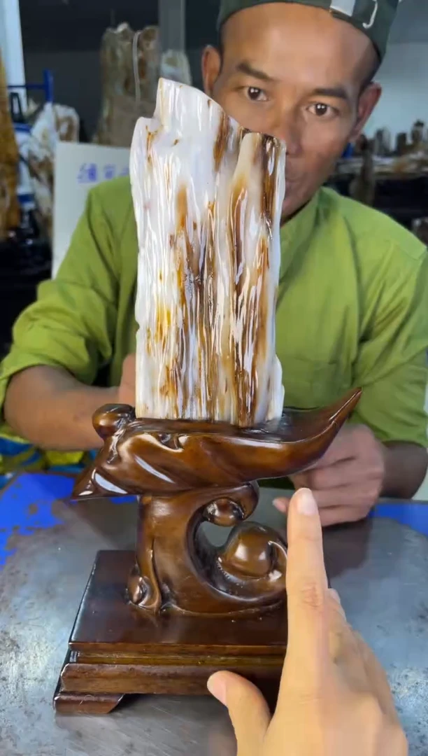 未镶嵌摆件硅化玉6