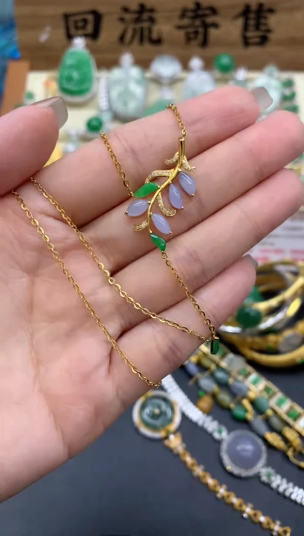 【闪购商品】翡翠颈饰18K金镶嵌482-中国好珍宝