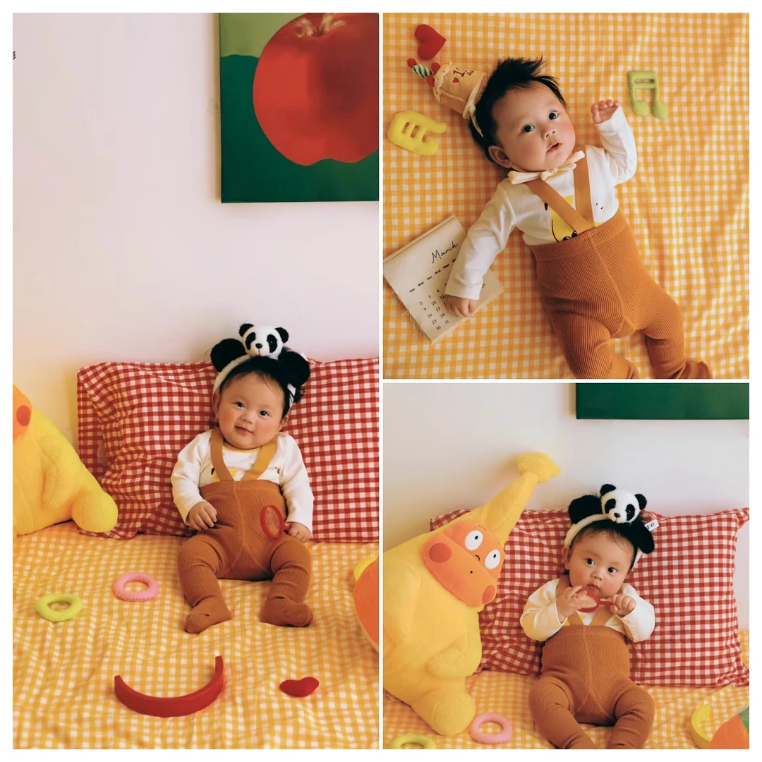 百天照摄影道具衣服背带裤主题婴儿宝宝照百岁100天周岁照影楼服