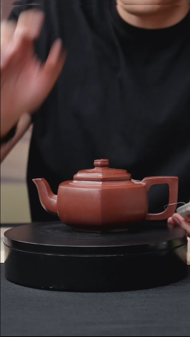 茶壶紫砂龙血砂光素六方雪华