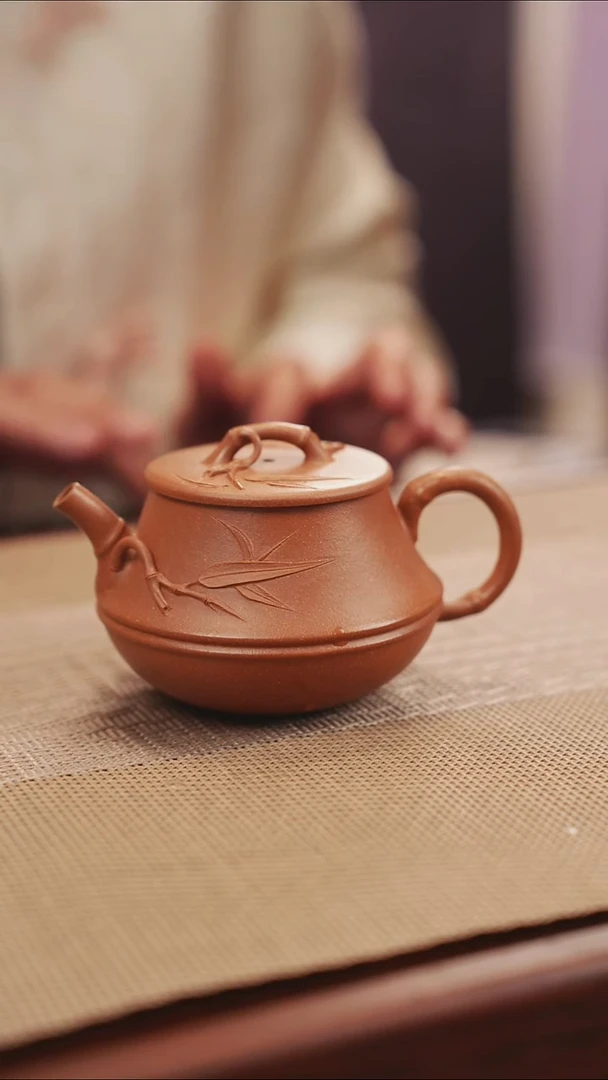 原矿黄降坡竹节壶紫砂壶28