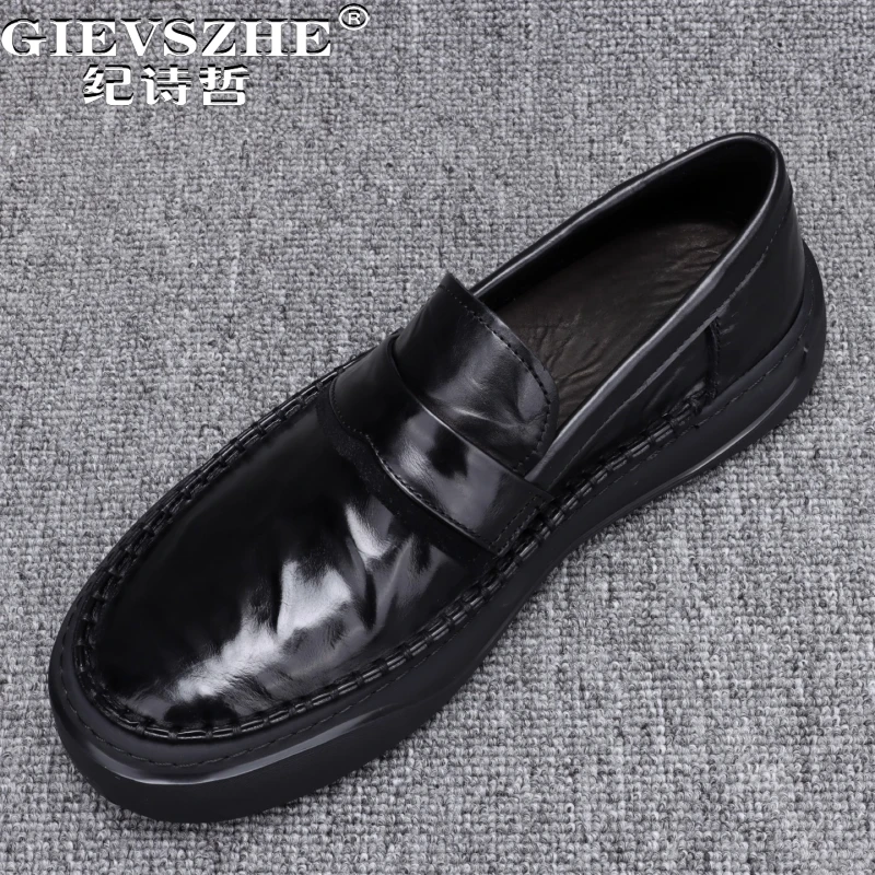纪诗哲男鞋百搭轻奢简约休闲鞋子男款潮流商务皮鞋时尚轻便乐福鞋