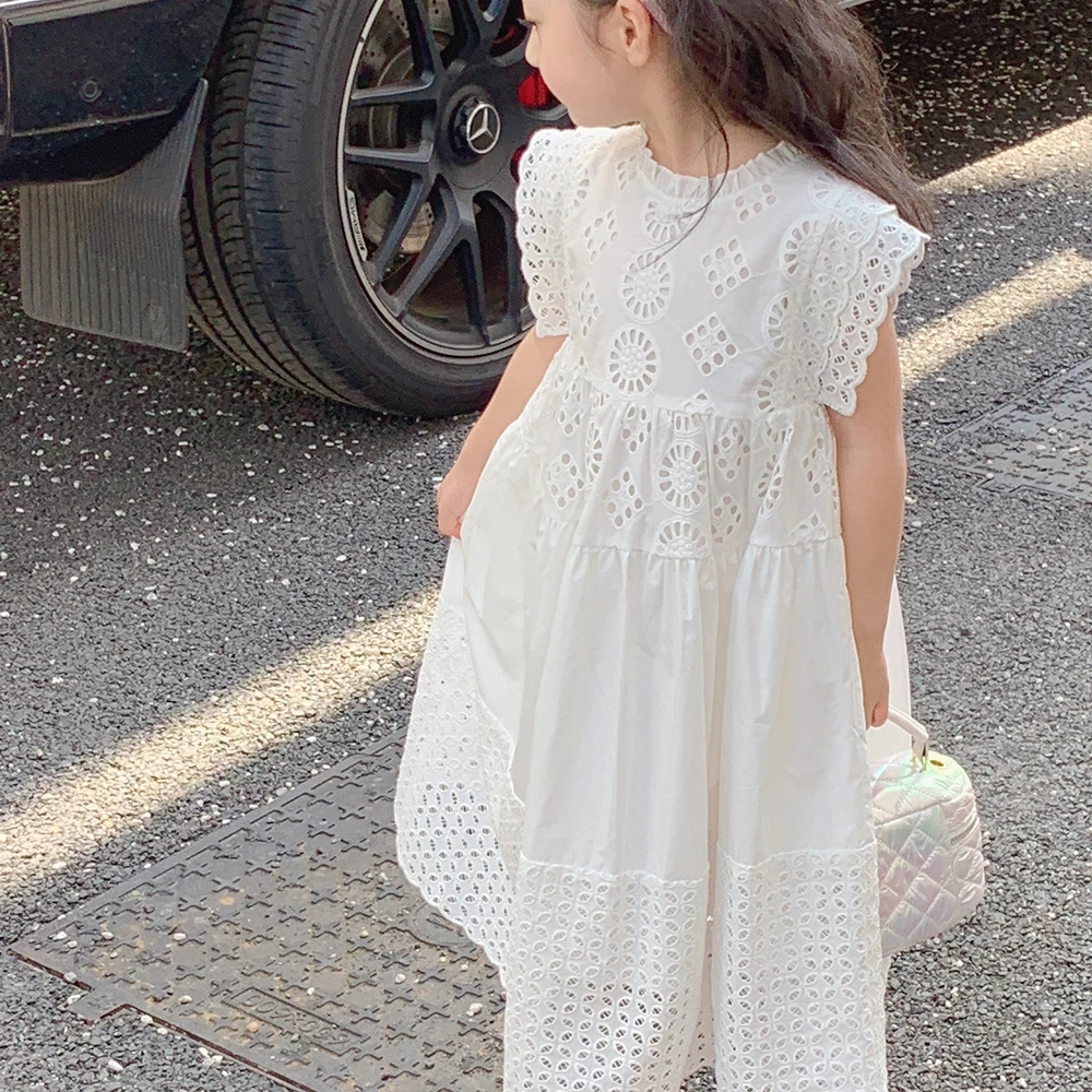 女童夏装连衣裙2025新款女孩夏季纯白色公主裙女宝宝裙子XB233133