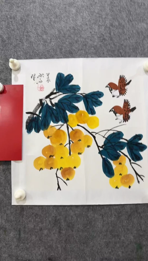国画湖石：黄枇杷   一平尺