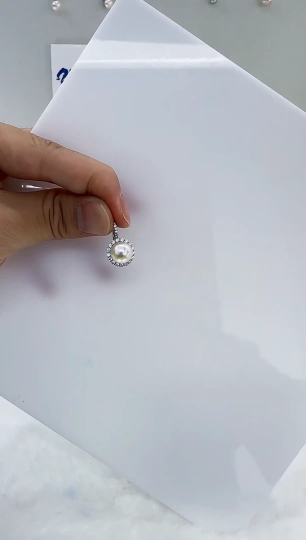 银S925镶嵌淡水珍珠DA曼塔珍珠吊坠9-10 b498