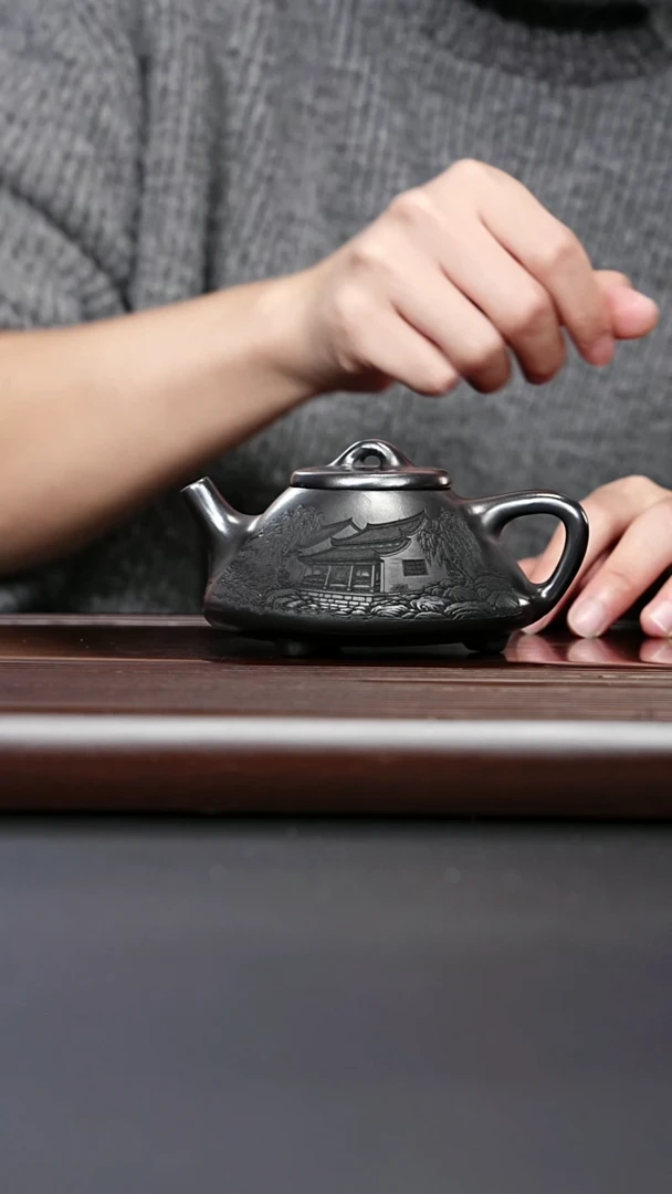 紫砂壶宜兴紫砂 子冶石瓢石黄 李恒阳