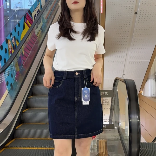 【姚姐定制】Y327高腰A字牛仔短裙夏季显瘦遮肚子半身裙