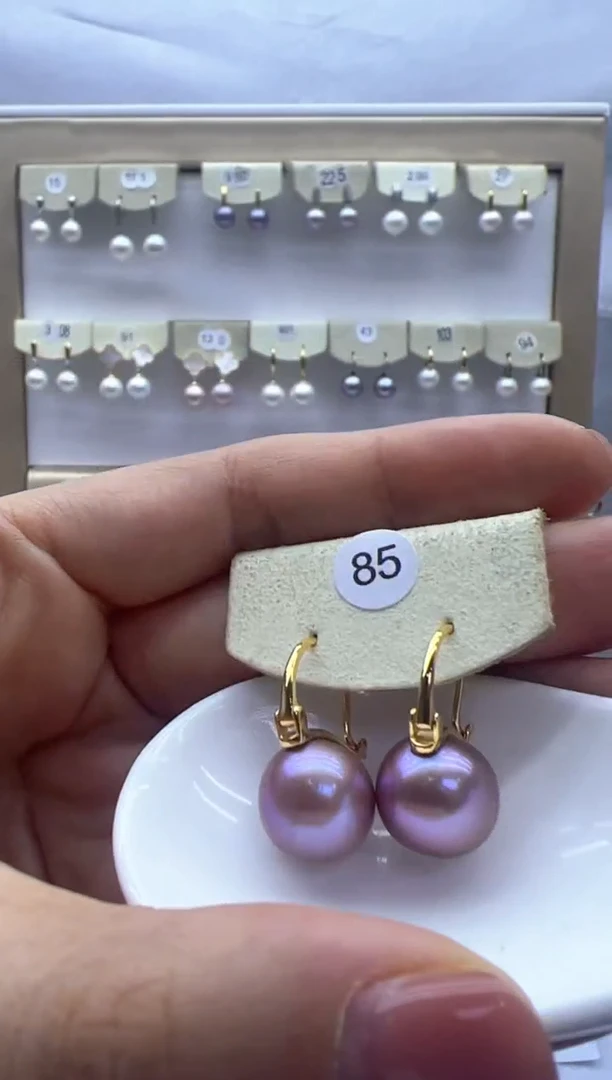 【闪购商品】淡水珍珠耳饰银S925镶嵌85