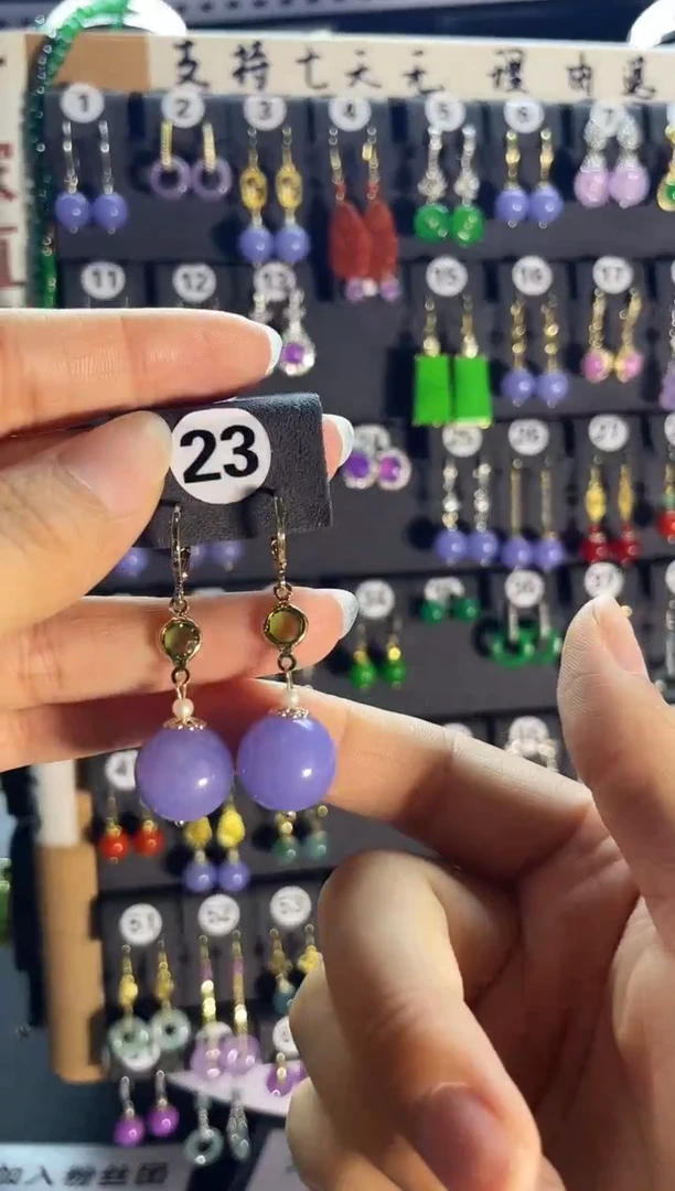 翡翠银S925镶嵌耳饰23....