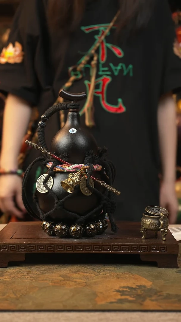 木050云匠大漆酒葫芦一物一拍