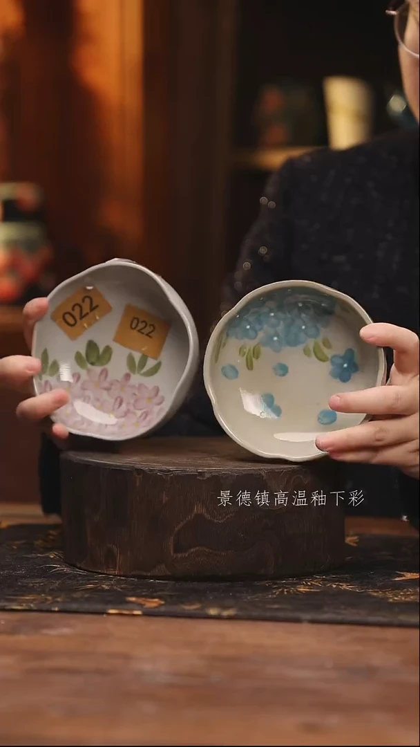 陶瓷景德镇高温釉下手绘陶瓷