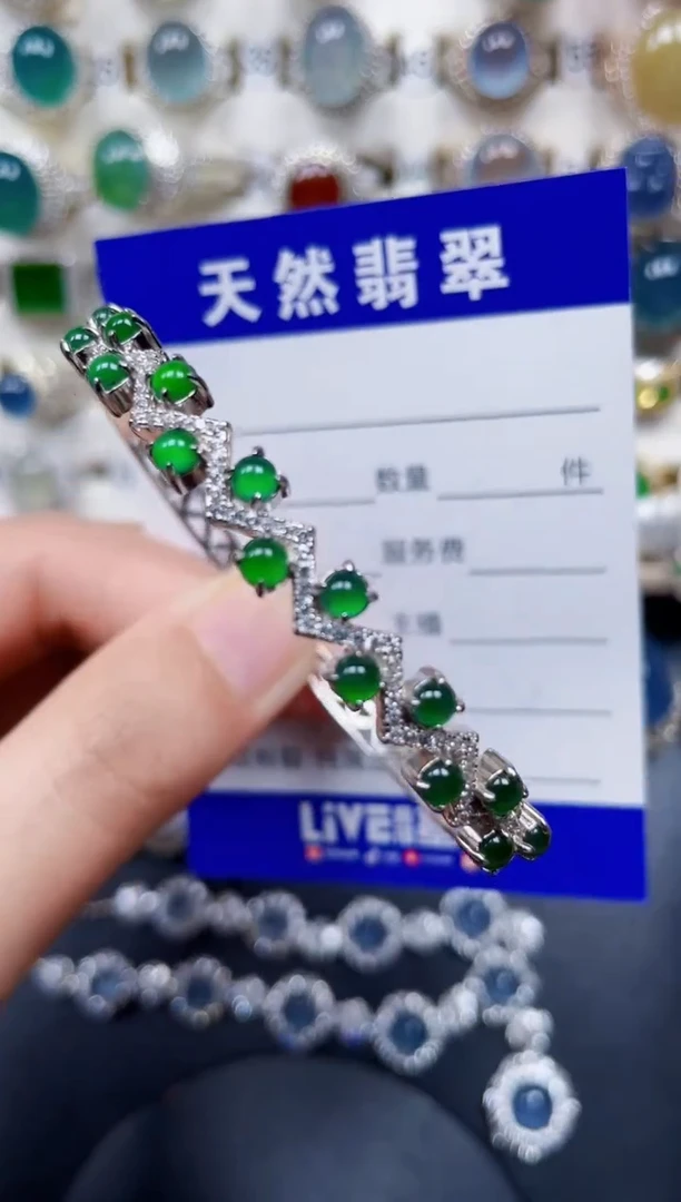 银S925镶嵌手镯翡翠181