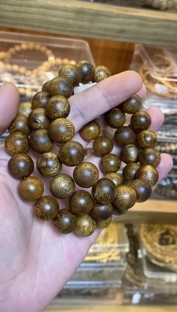 手串沉香海南莺歌绿圆珠单圈1.3多样性发其一