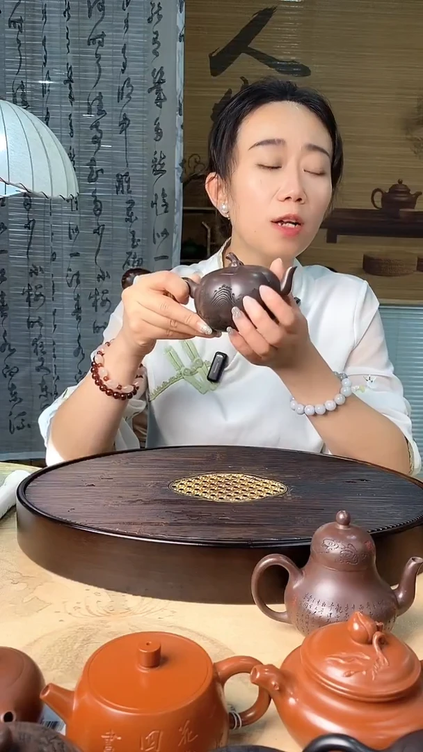 茶壶紫砂松影南瓜 赤龙血砂 顾林芬