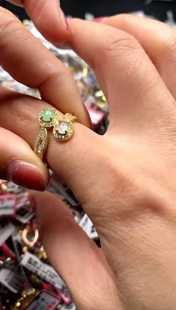 【闪购商品】翡翠戒指银S925镶嵌22222222   2