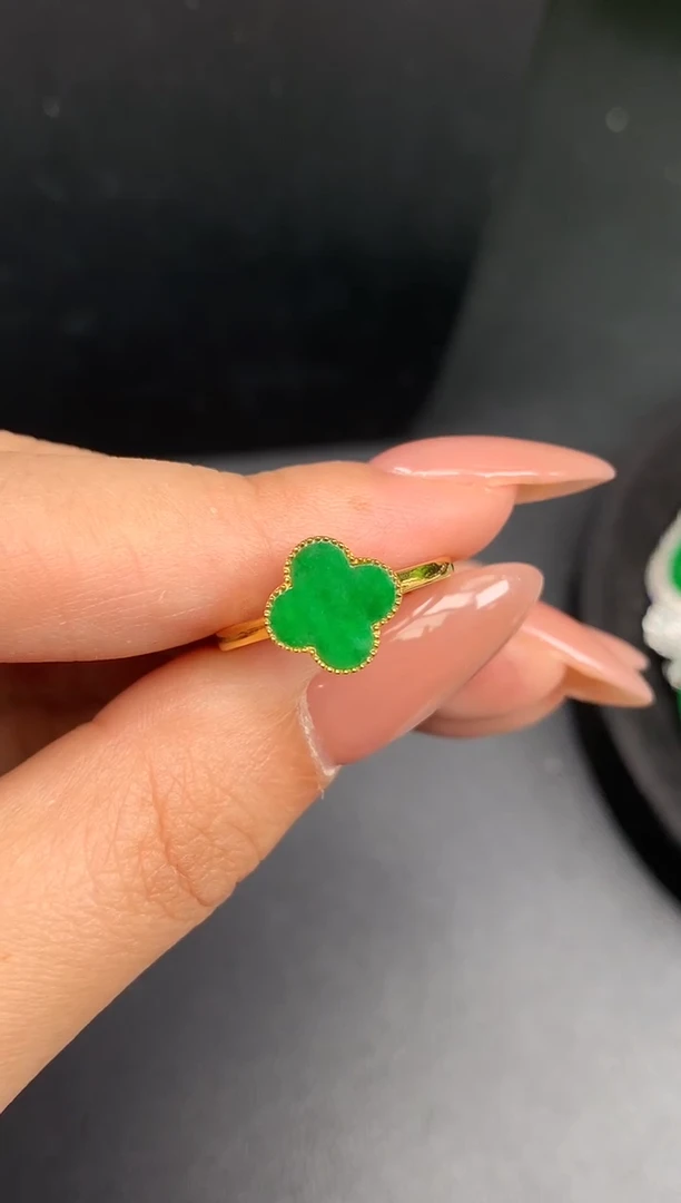 颈饰18K金镶嵌翡翠戒指