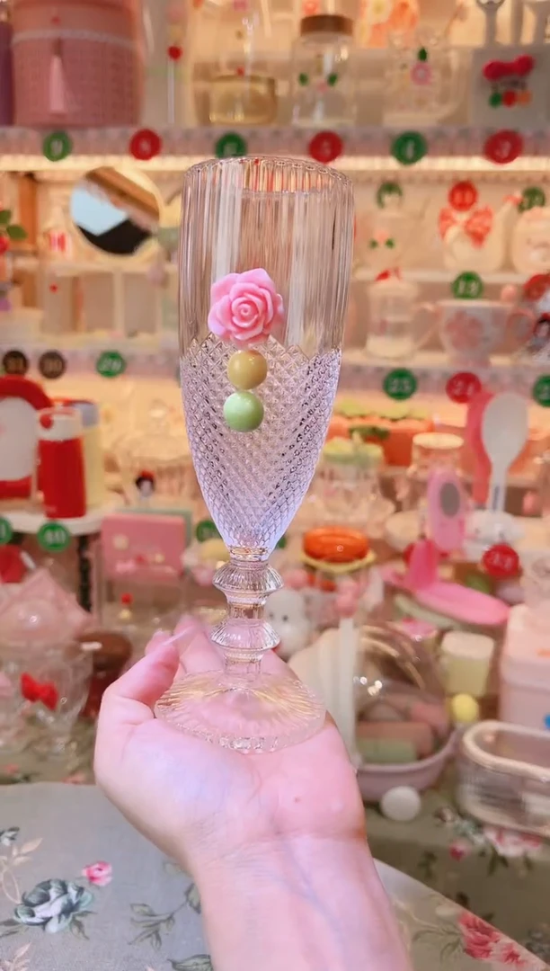 摆件品质好发货快放心拍！玫瑰红酒杯