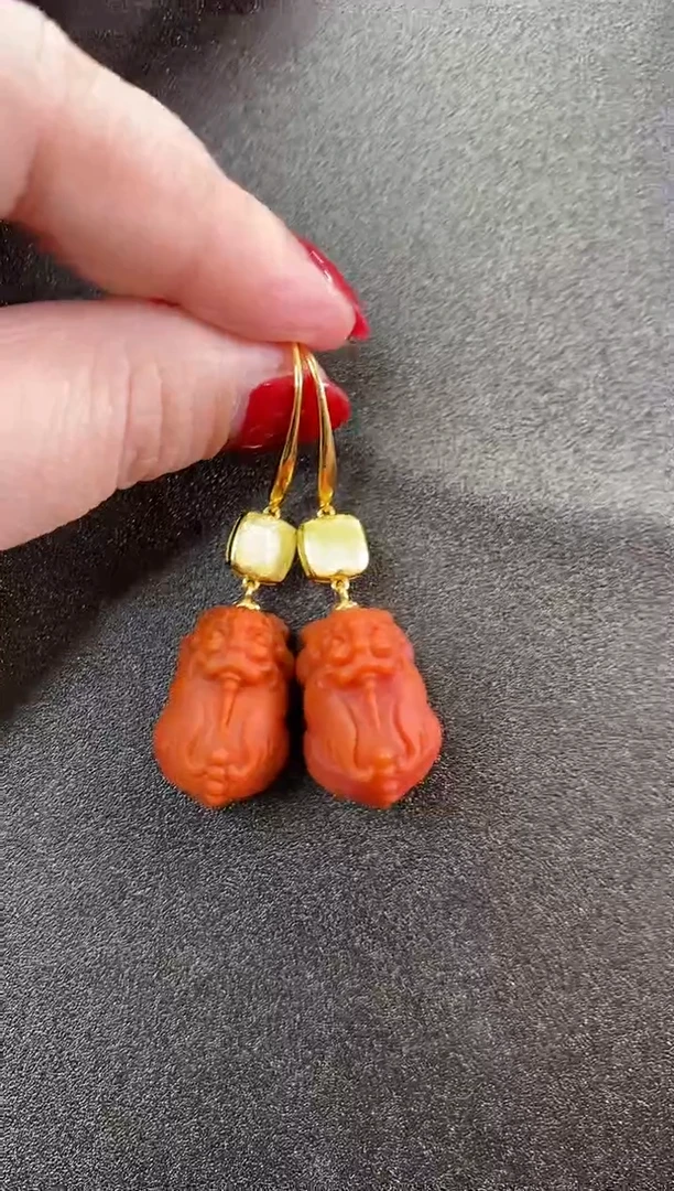 【闪购商品】南红玛瑙耳饰未镶嵌耳环