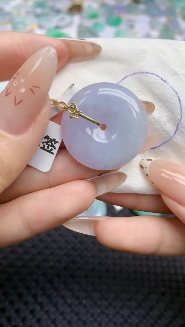 翡翠挂件18K金镶嵌670   天然翡翠A货