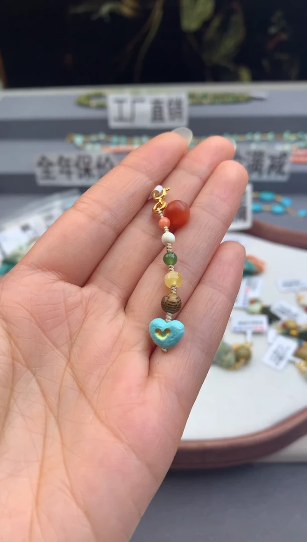 银S925镶嵌提溜南红玛瑙茜.H214