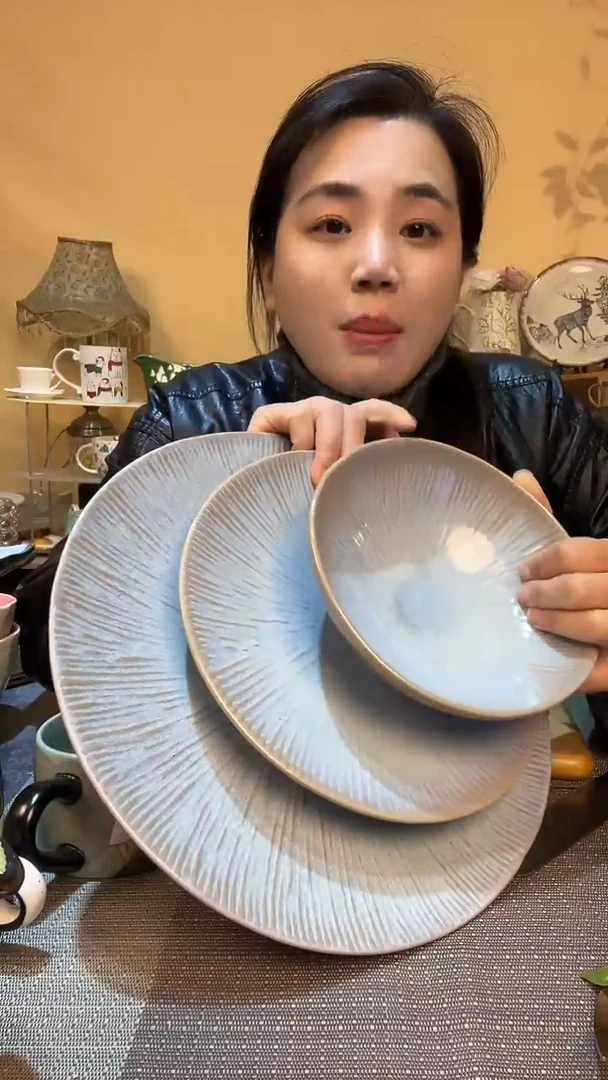 瓷片复古盘碗3件 微瑕介意勿拍