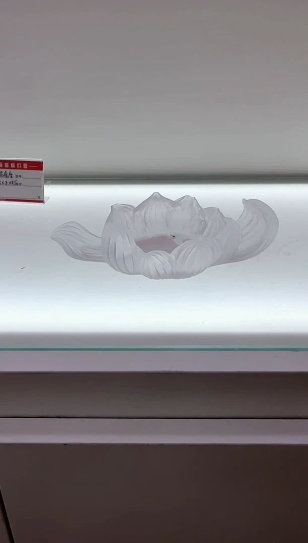 手工艺品琉璃用****^古法琉璃莲花底座白色