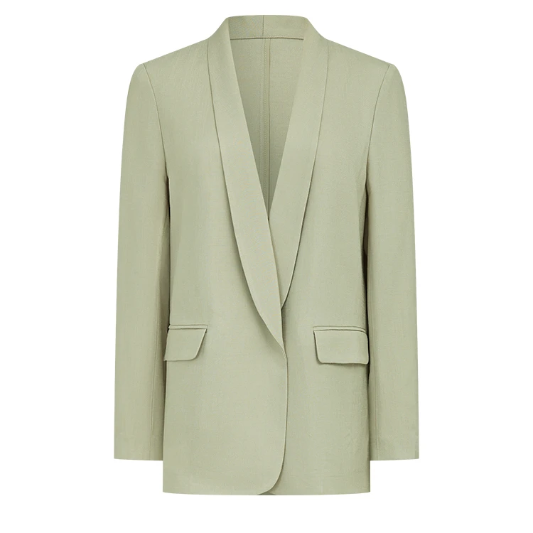 【商场同款】曼德诗醋酸西装新款纯色商务风长袖西服外套M423310997