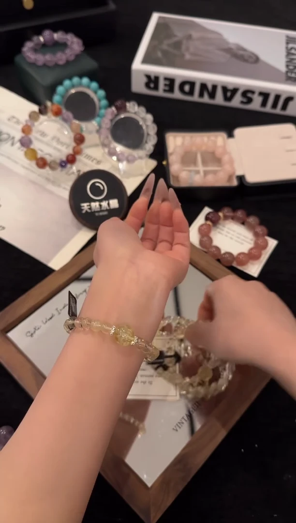 合金手链水晶黄水晶x3414