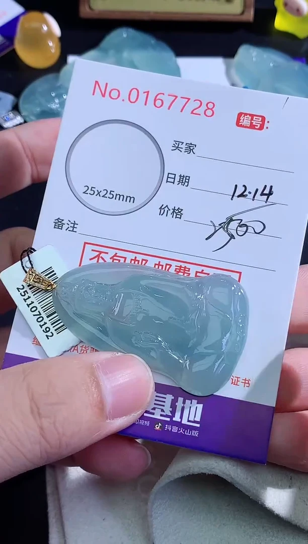 颈饰未镶嵌翡翠一***蚁天然缅甸A货翡翠