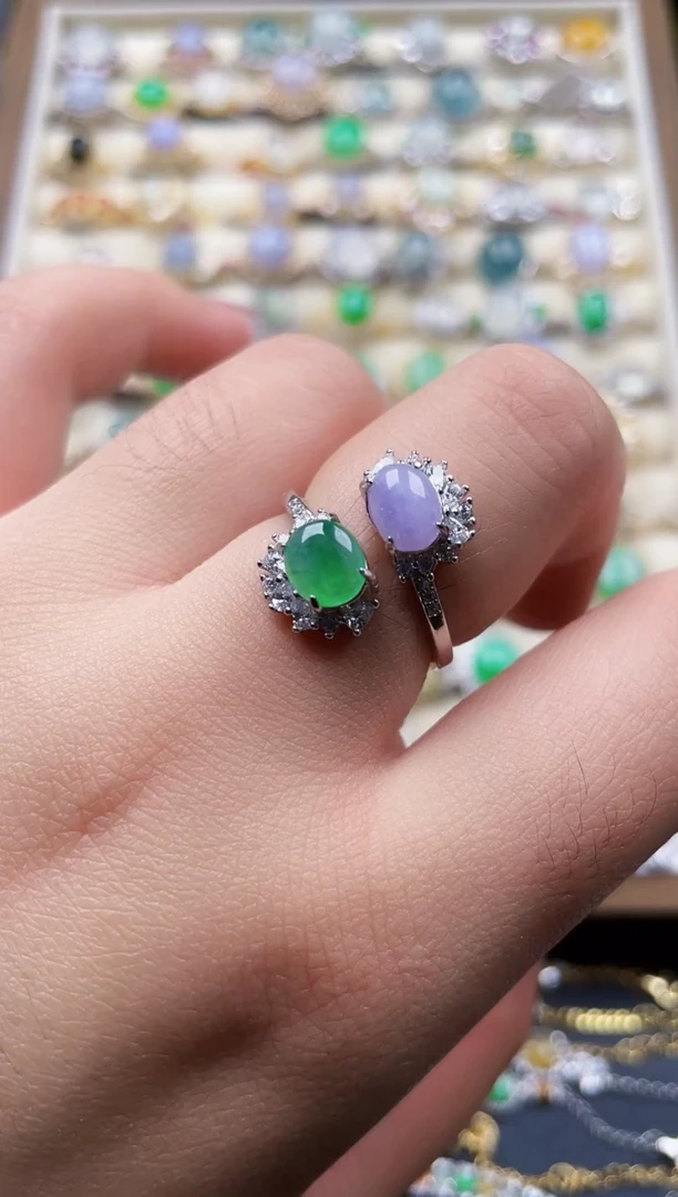 银S925镶嵌戒指翡翠56