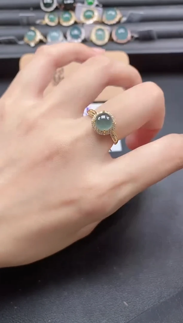 翡翠戒指银S925镶嵌5151-20201