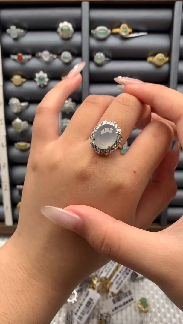 银S925镶嵌戒指翡翠木****o1