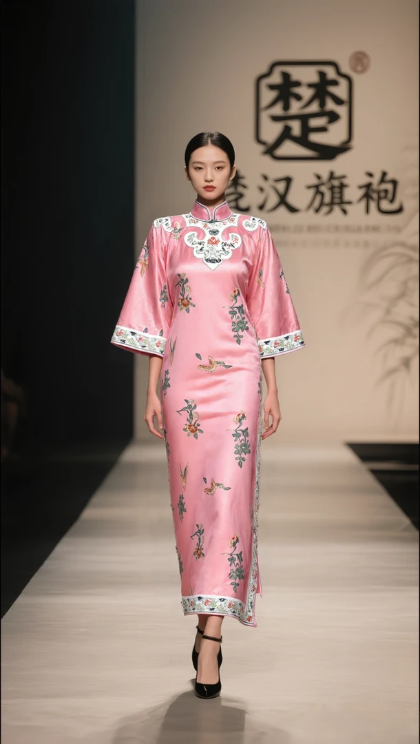 如意 楚汉旗袍京派古法手工全开襟旗袍重工刺绣新款130CM