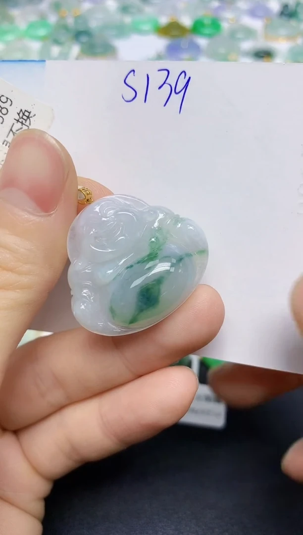 颈饰18K金镶嵌翡翠天然缅甸翡翠A货翡翠百元以上9元证书费自理