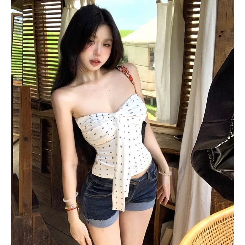 白色抹胸背心内搭女夏季无袖修身性感裹胸内搭纯欲风外穿辣妹上衣