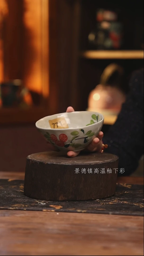 陶瓷景德镇高温釉下手绘陶瓷@L771@