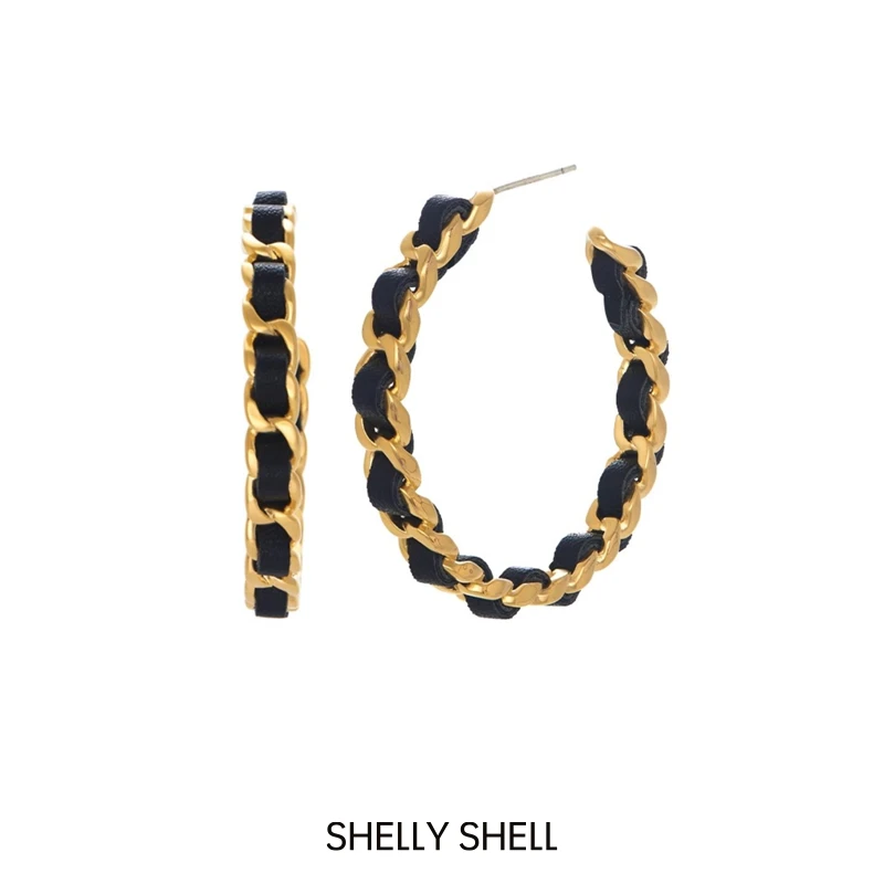 Shelly Shell 铜合金耳饰 夜幕交错耳钉 气质轻奢个性时尚2