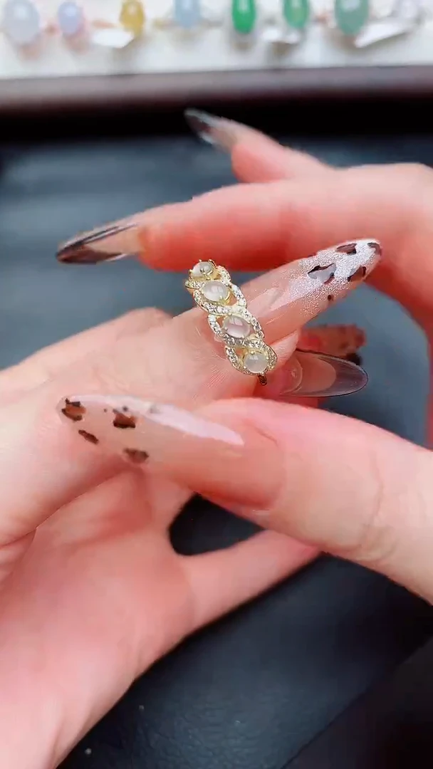 银S925镶嵌戒指翡翠...