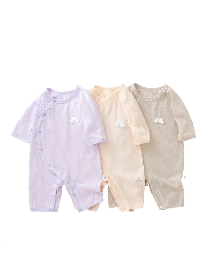 【100%纯棉 超薄空调服】婴幼儿夏款连体哈衣和尚服无骨亲肤吸汗