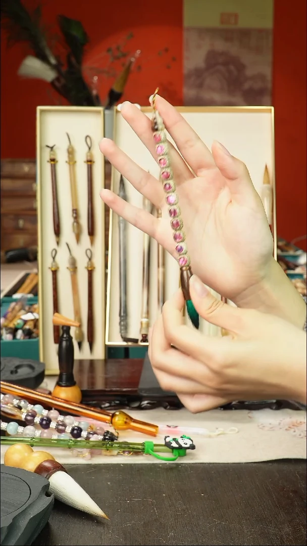 13号孤品高货毛笔链接 清水试笔 蘸墨不退