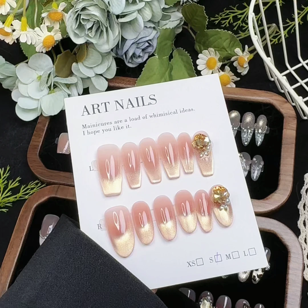 小金家【无与 伦比的美12片】手工穿戴甲爆闪纯欲显白美甲穿戴甲片