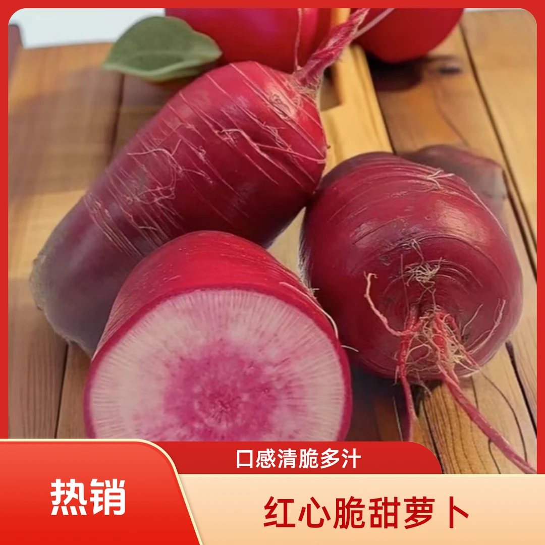 彩霞冰淇淋萝卜新鲜现挖紫美人水果萝卜甜脆红皮红心可做泡菜