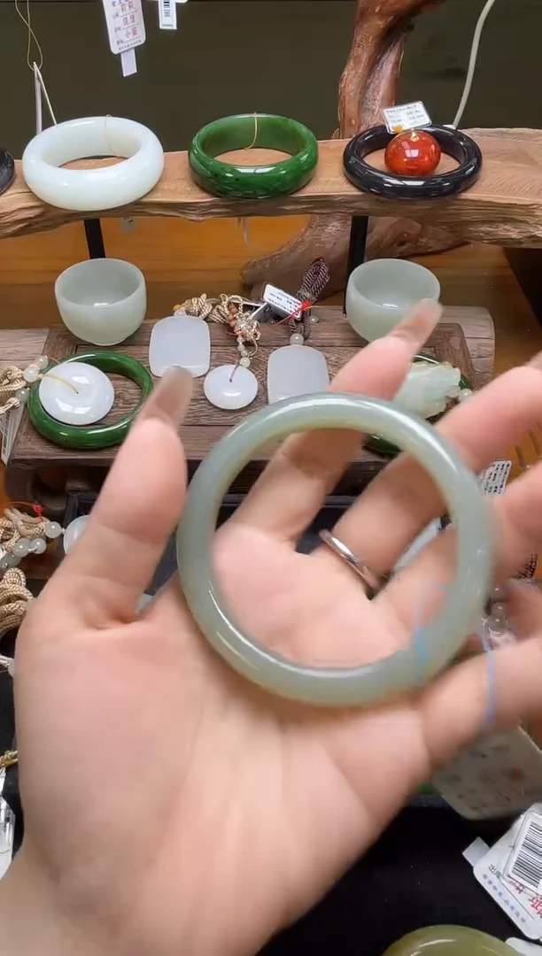 未镶嵌手镯和田玉且末蓝调 58圈