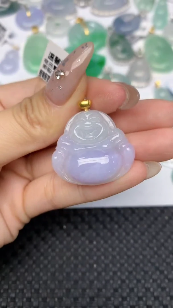 颈饰18K金镶嵌翡翠天然缅甸翡翠a货百元以上9元证书费自理