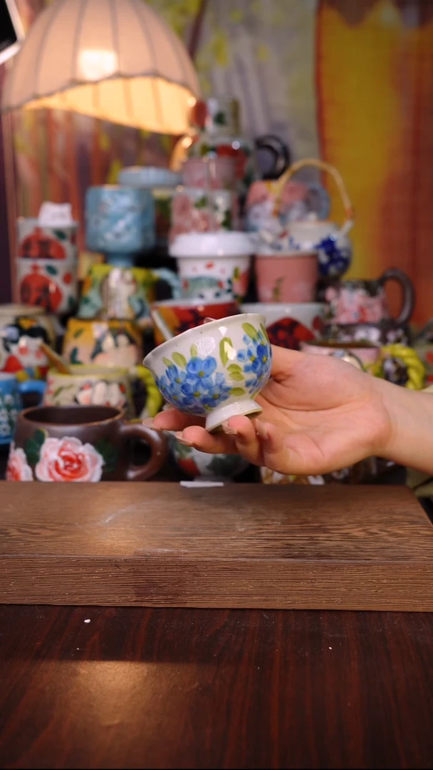 杯子陶泥垚手作 景德镇手工手绘陶瓷器物
