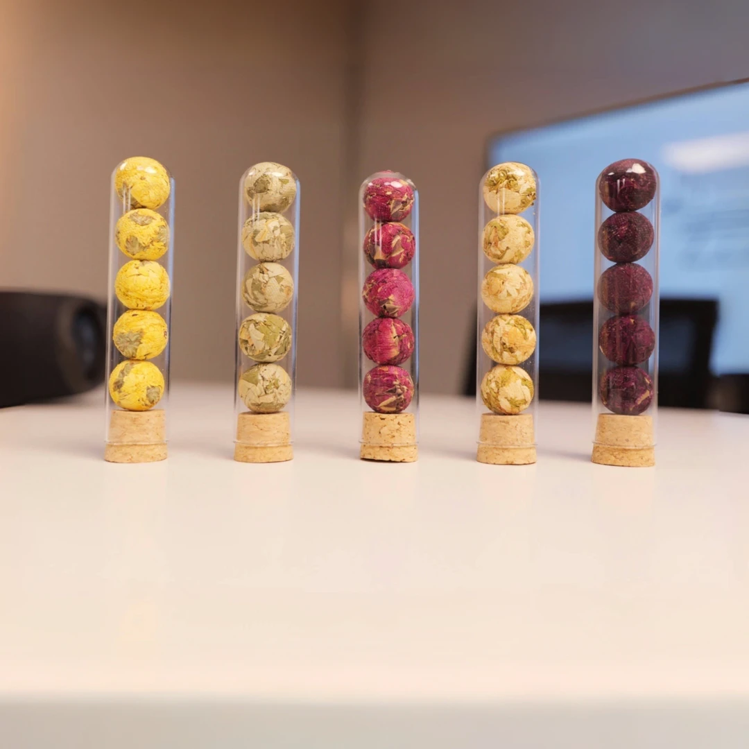 唯云云南开花茶组合茉莉黄菊玫瑰伴手礼下午茶试管装特产礼装龙珠