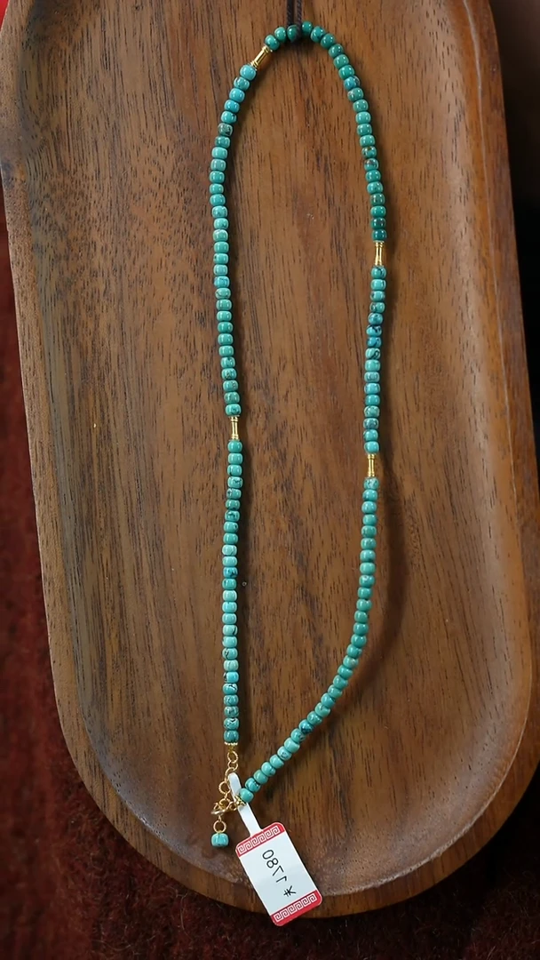 未镶嵌绿松石项链湖北原矿绿松石(不含绳)YXH-014