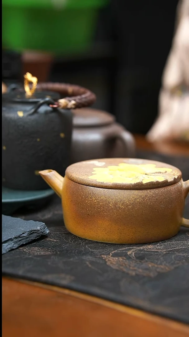 茶壶紫砂柴烧花花汉瓦壶