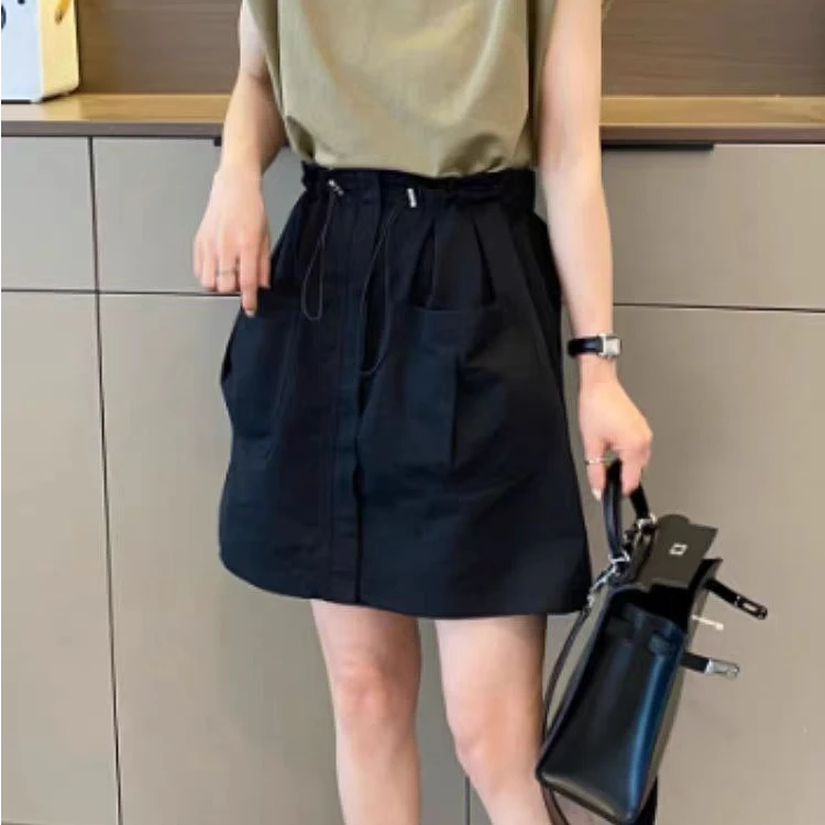 17179工装短裙百搭高腰半身裙女